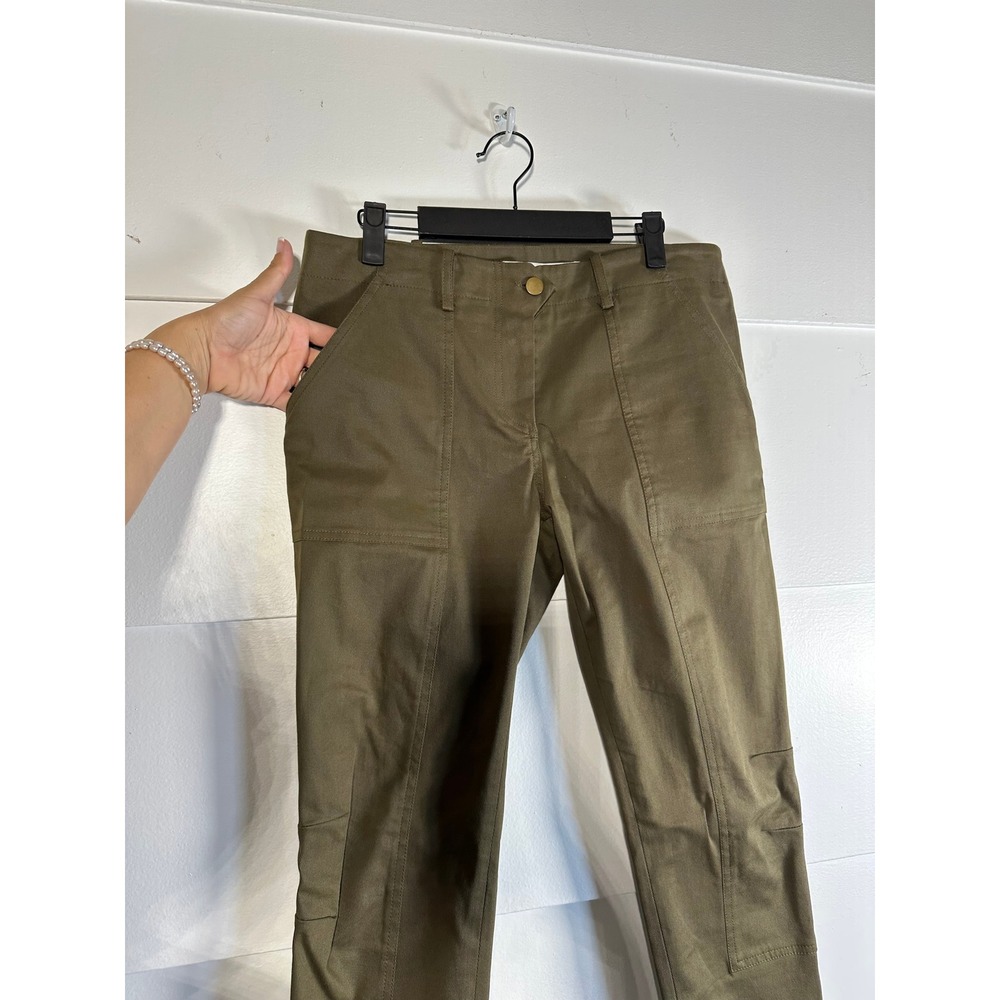 Veronica‎ Beard Field Cargo Pants Crop womens 8 olive green twill - Picture 8 of 10